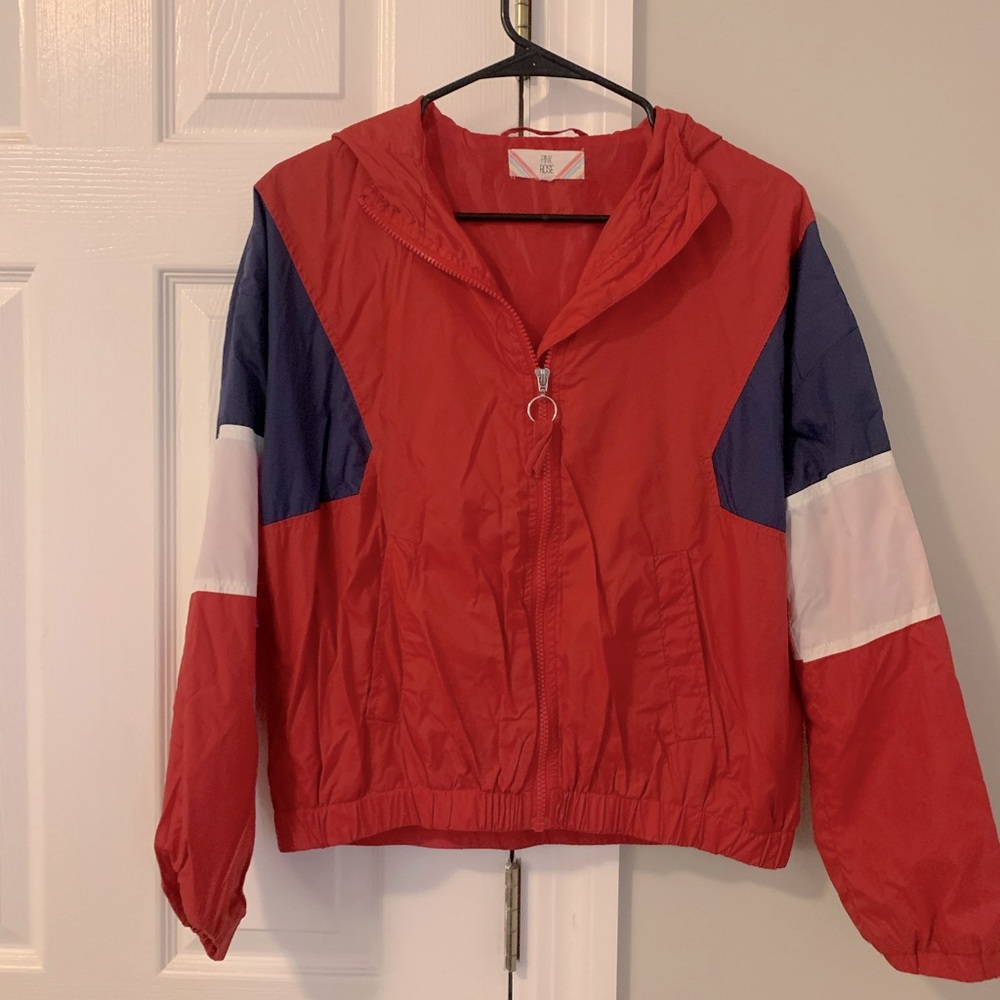 Red white and blue windbreaker
